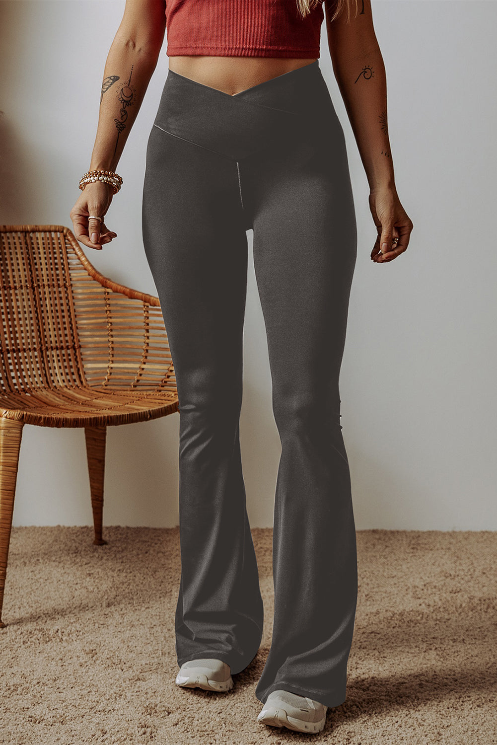 V-Shape High Waist Flared Leggings