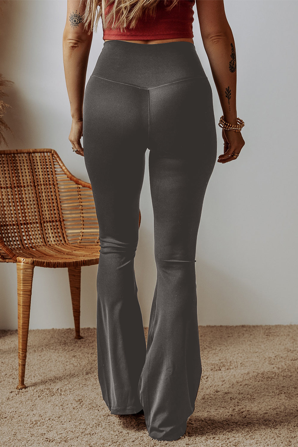 V-Shape High Waist Flared Leggings