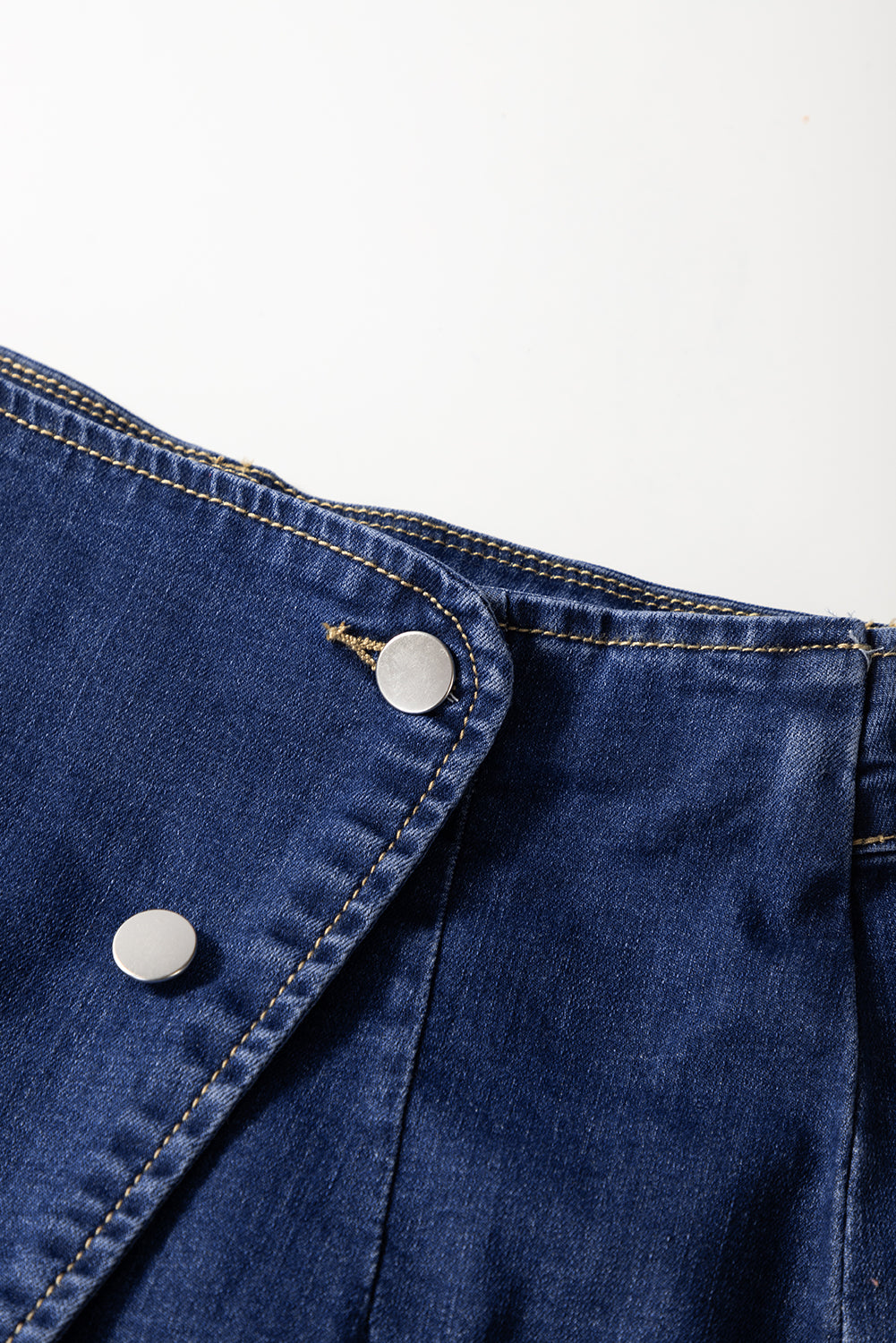 Wrapped Buttoned High Waist Denim Shorts
