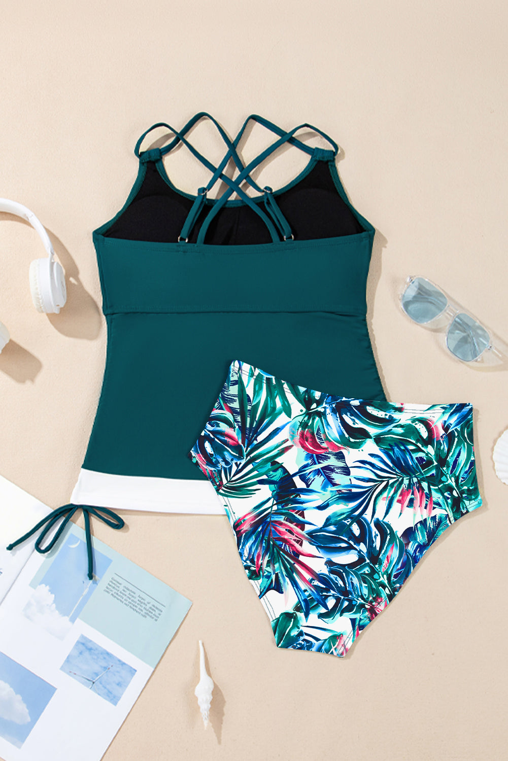 Mix-and-match 2pcs Tankini Swimsuit